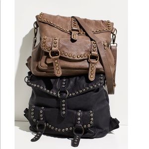 NEW FREE PEOPLE SUMAC STUDDED MESSENGER BAG